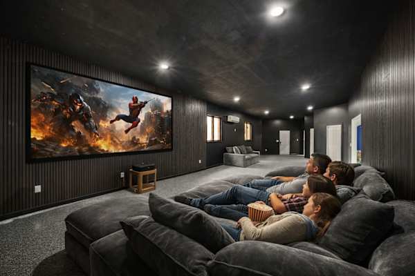 Theatre room located in entertainment complex 100 feet from main house.   
