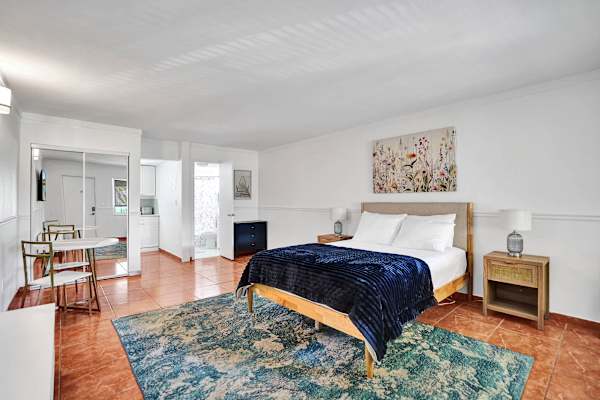 Spacious studio with king bed and open layout