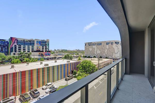 Private balcony overlooking Wynwood street art district