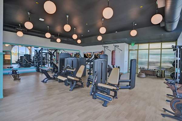 Hotel-quality gym with strength machines