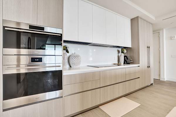 Full appliance wall with double ovens