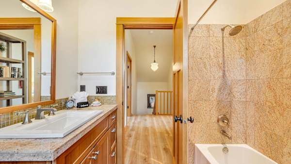 Convenient bathroom access makes group stays more comfortable.