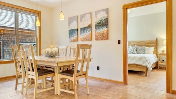 Enjoy indoor dining with plenty of space for family and friends.