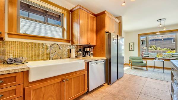 Modern appliances and generous counter space make cooking a breeze.