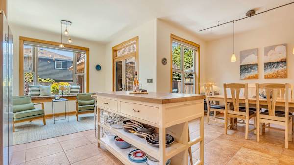 The fully equipped kitchen has everything you need to prepare meals during your stay.