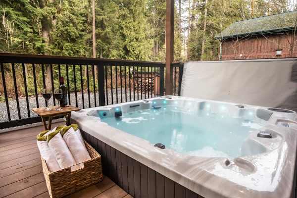 Hot Tub facing National Forest