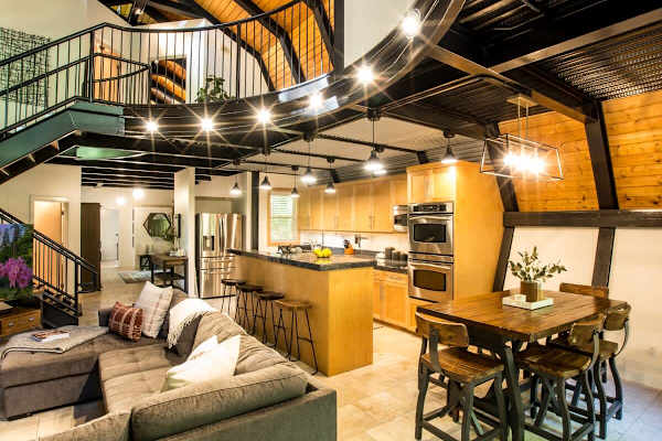 Greatroom with loft above