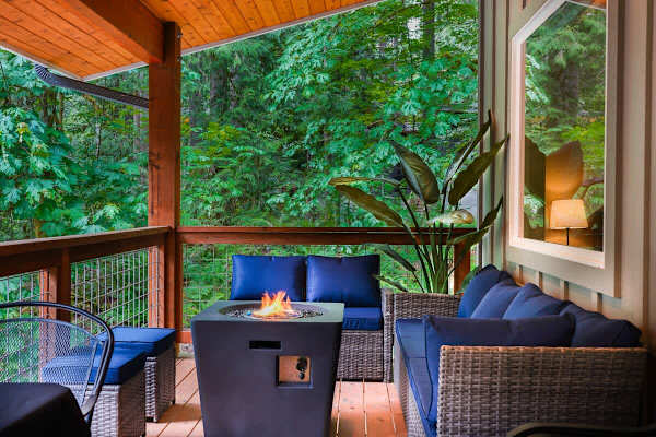 Upper Terrace with Gas fire table