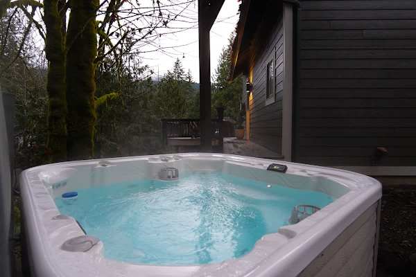 Private covered hot tub 