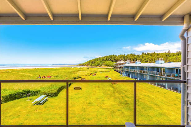 Oceanview Condo with Fireplace & Private Deck
