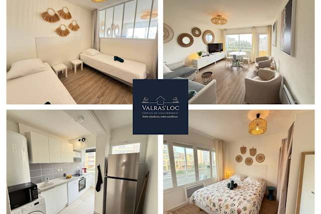 Vue Mer et Plage à Vos Pieds Appartement Lumineux – location de vacances à Valras-Plage