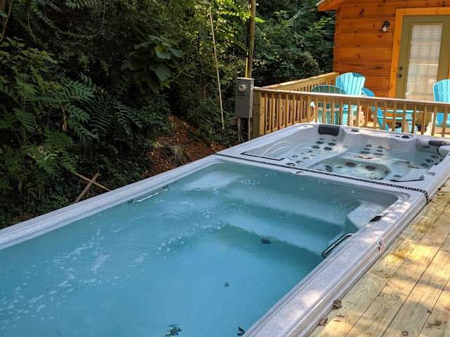 Swim Spa is SHARED with occupants of our River Cabin.