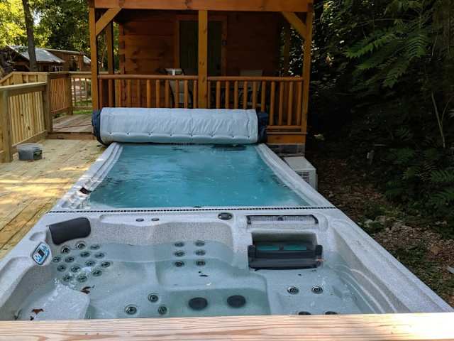 Swim Spa is SHARED with occupants of our River Cabin.