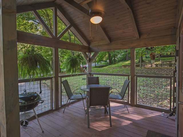 Front Deck with a barbecue grill and furniture.