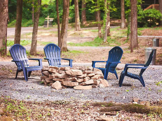 Private fire pit and outdoor seating