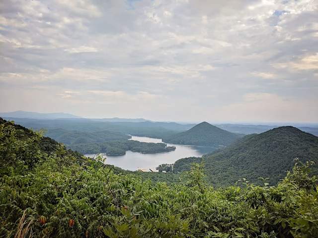 One of our favorite overlooks at Chilhowee Mountain (10 min away)