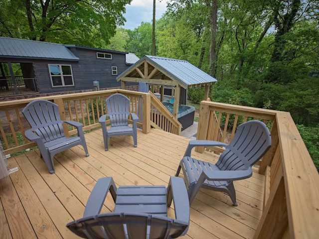 Back deck with outdoor seating