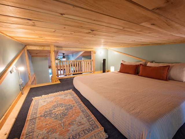 Low ceiling (4ft) lofted bedroom.