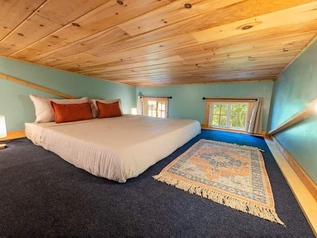 Low ceiling (4ft) lofted bedroom.