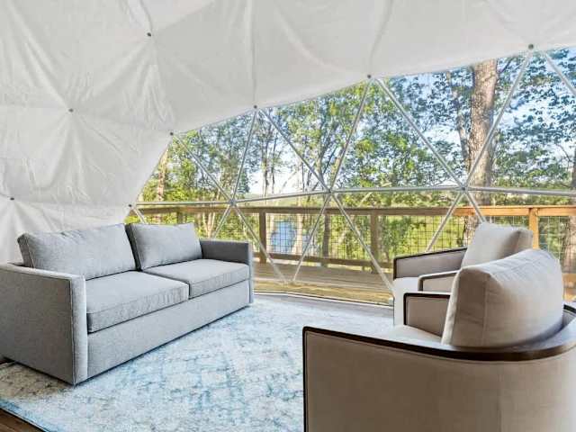 Fully insulated quilting puts the "glam" in glamping and keeps you cozy whether it's cold or warm out!
