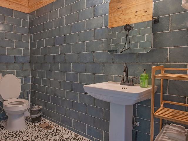 Luxury private bathroom in our bath house.