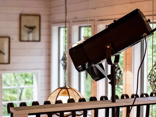 A vintage stage theatre light