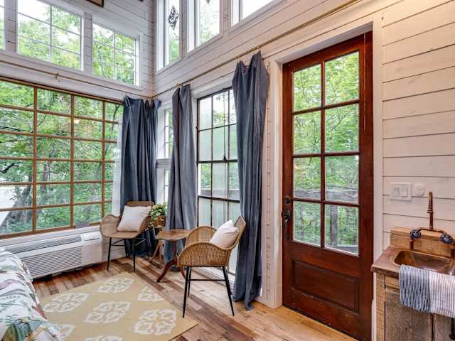 Access the patio through the bedroom