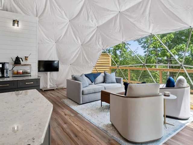 Fully insulated quilting puts the "glam" in glamping and keeps you cozy whether it's cold or warm out!