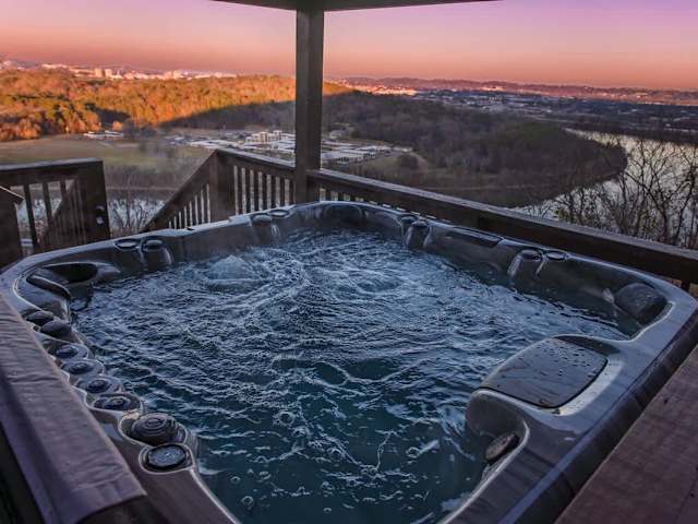Shared Hot Tub with a view of the Tennessee River