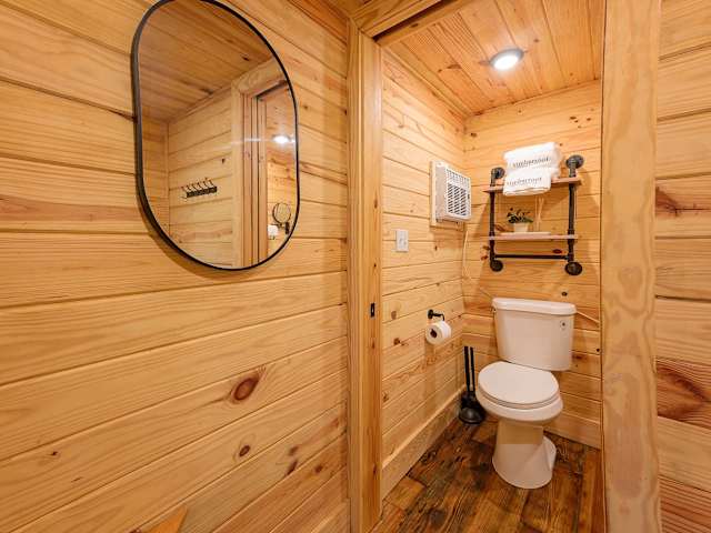 Accessed through the sauna