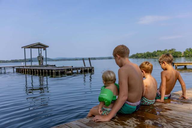Enjoying the water with family