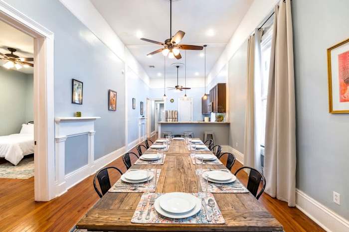Michou's Marigny Historic Gem | Historic Getaways — 1334-dining-towards-kitchen