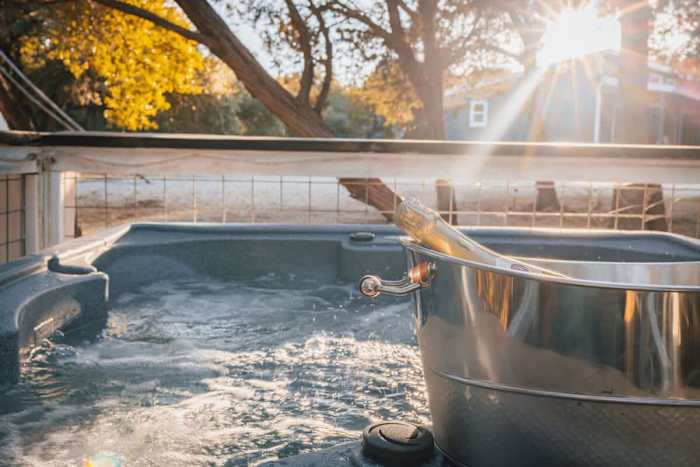 Unique Shipping Container |Cowboy Pool & Hot Tub — Shared Hot Tub at the Clubhouse