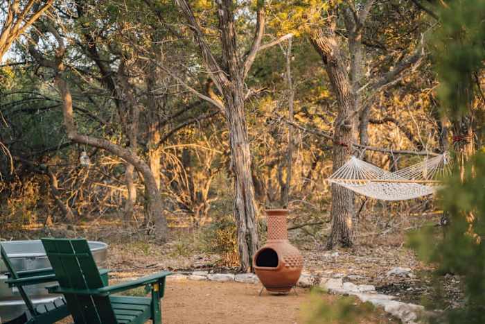 Romantic Yurt | Cowboy Pool | Hot Tub| Near Wine — Patio at sunset