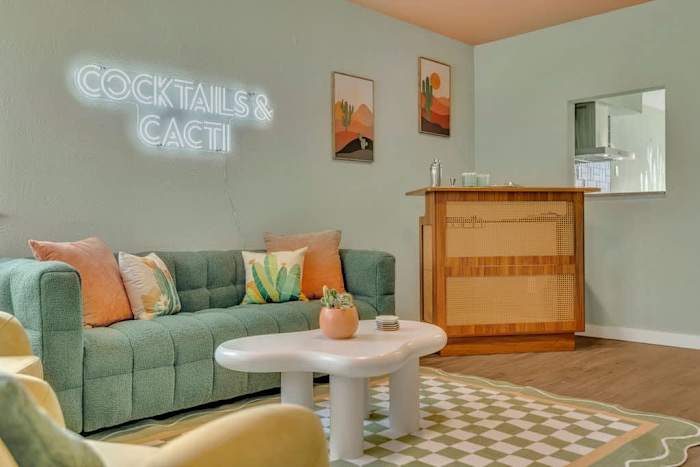 The Spicy Margarita | Cozy patio with fire pit