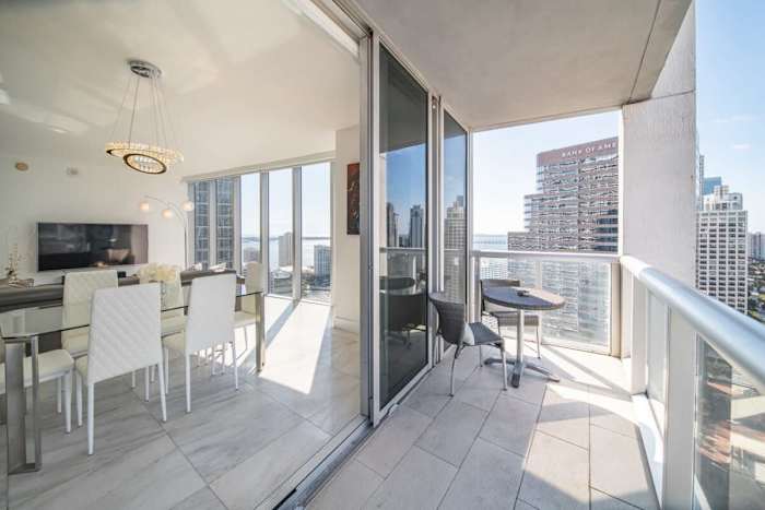 Large sliding doors with access to the balcony