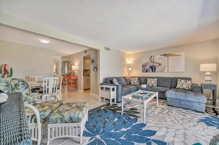 Spacious lounge with dining access