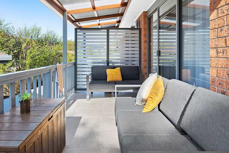 Pet-friendly holiday home deck at Tuross Head