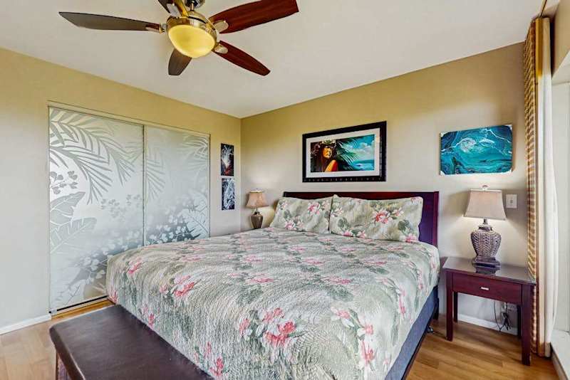Relaxing primary suite with direct outdoor access.