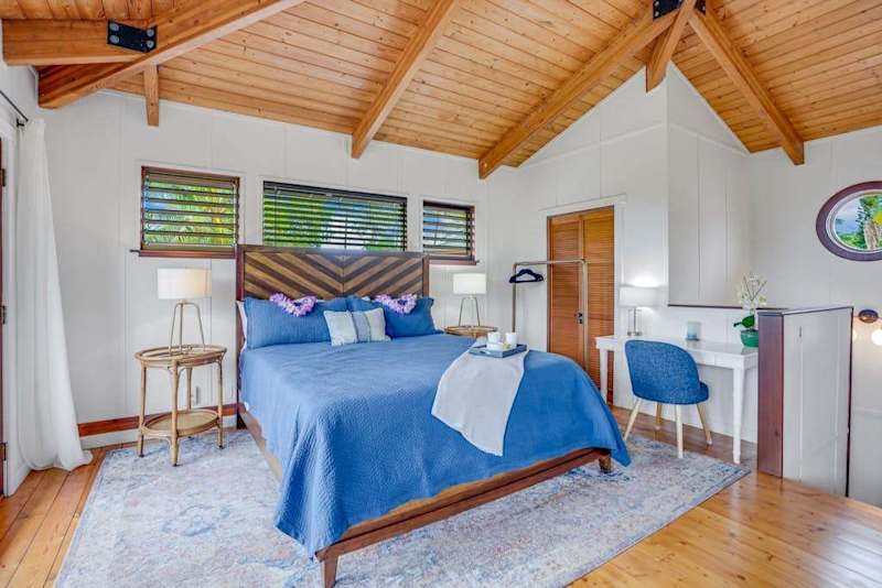 Primary bedroom with king bed for restful nights