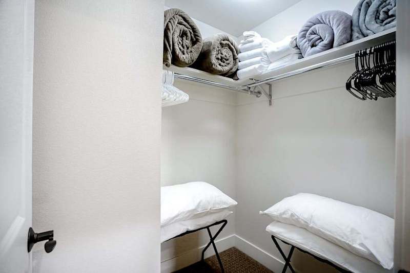 Spacious walk-in closet.