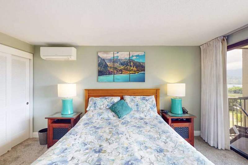 Comfortable bedroom creates a calming setting for restful vacation nights