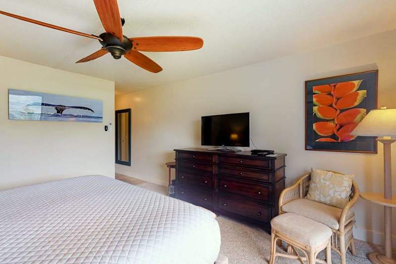 Comfortable bedroom creates a restful setting for slow vacation mornings