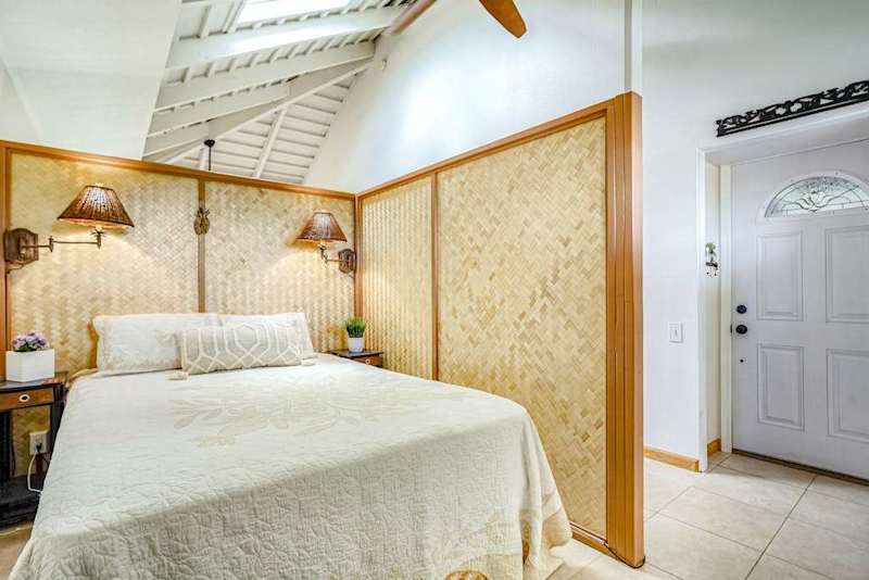Serene Queen Bedroom With Island Charm