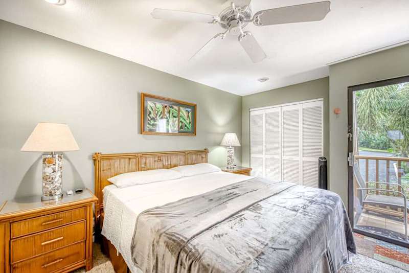 Peaceful bedroom with private lanai access