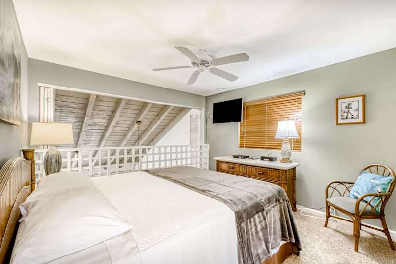 Bright bedroom with a comfortable king bed