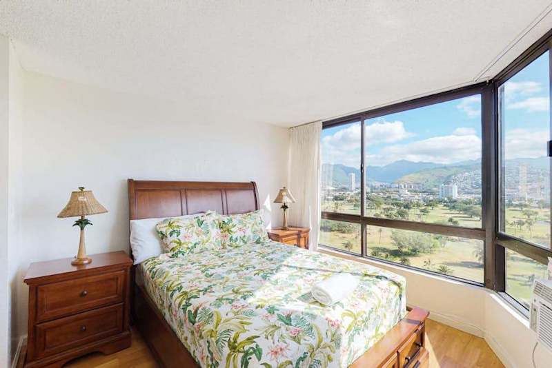 Comfortable queen bed for a restful night