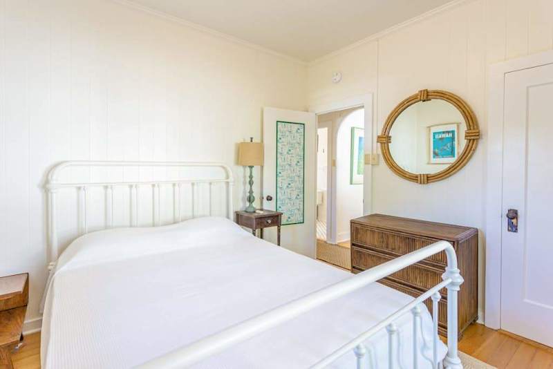 Cottage A's queen bed delivers comfort from bedtime until every refreshing morning
