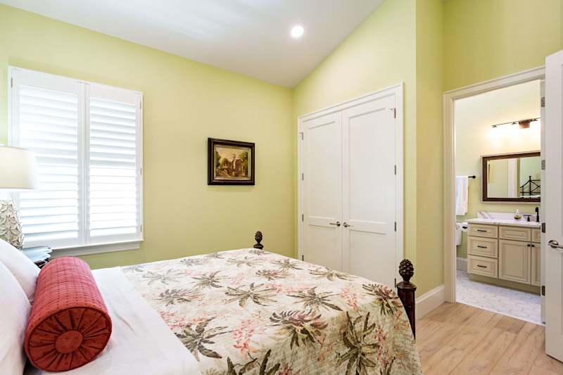 Bedroom Suite #2 with queen bed, with large closet and en-suite private bathroom.