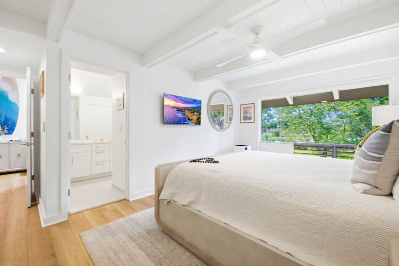 Bedroom with relaxing garden views